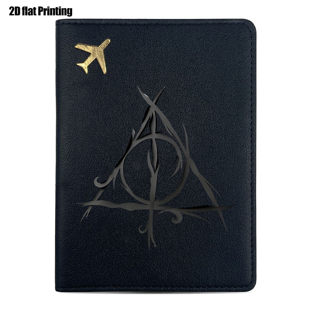 TEMU . 2d Rat Printing Harry Potter Deathly Hallows Print Minimalist Travel Passport Holder Ideal Birthday Gift