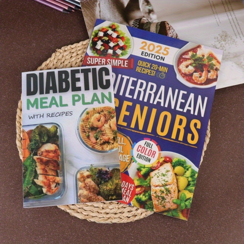 TEMU 2 Mediterranean Diet Recipes For Seniors: With Meal Planner, Shopping List & Guide, Senior , Plan, Practical Diet Guide, Easytofollow Recipes,