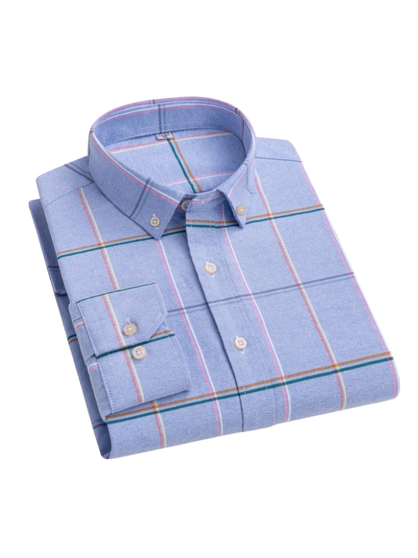 A Set of Three Pure Long-Sleeve Oxford Shirts with Embroidered Pockets on The Chest, Essential for Business Casual Outings, Suitable for Various Occasions, Available in Multiple Styles