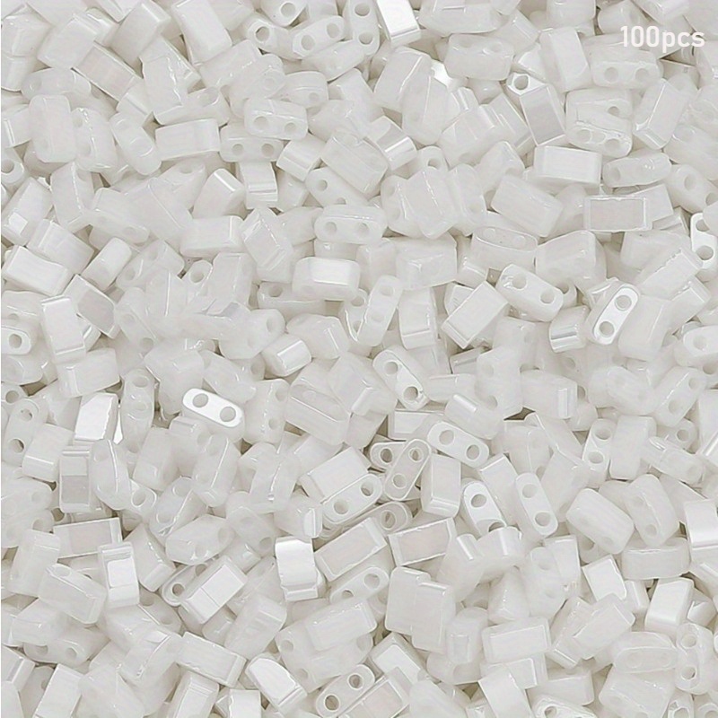 100pcs (or Lots) Small 5x2.5mm Czech Glass Seed Beads - Two-hole Spacers Suitable For Making, For Beading Bracelets, Earrings, Necklaces, For & Crafts