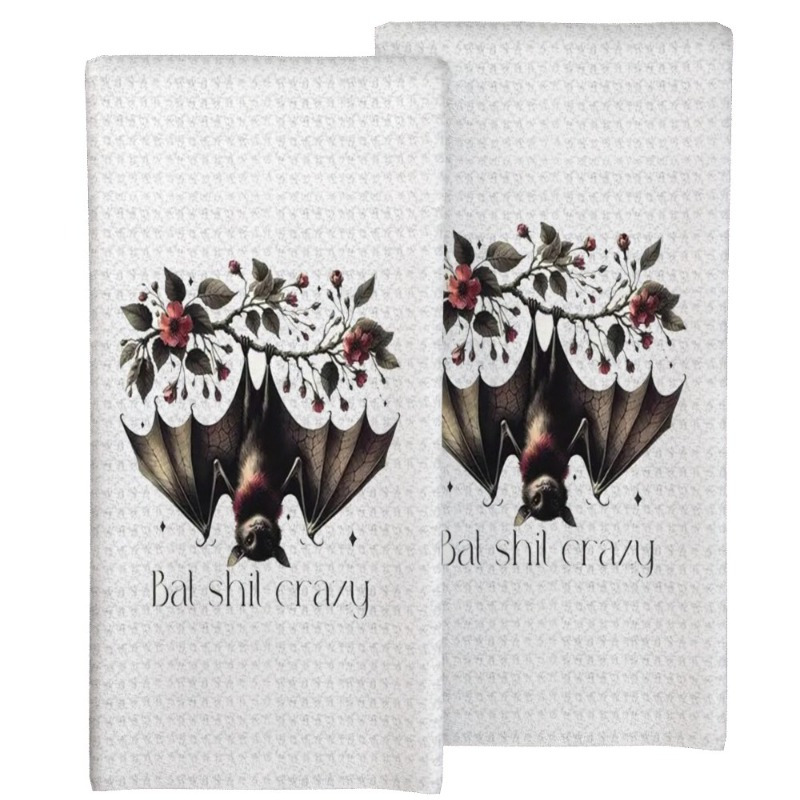 

Kitchen Towels Spring Valentine's Day 2pcs 18*26inchs Bats And Flowers On Kitchen Towels Spring Valentine's Day Housewarming Gift Novelty Gift For Kitchen Bathroom And Drying Hm