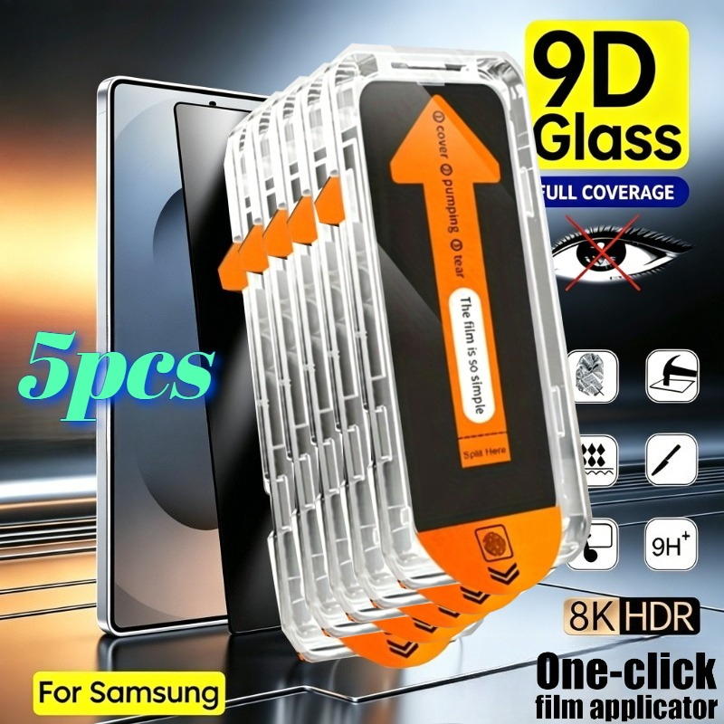 TEMU (5-pack)full Coverage Privacy Tempered Film Screen Protector Set For S22/s23/s24/s25/s26 Ultra S26plus. Made Of 9h  Tempered Glass, Scratch And
