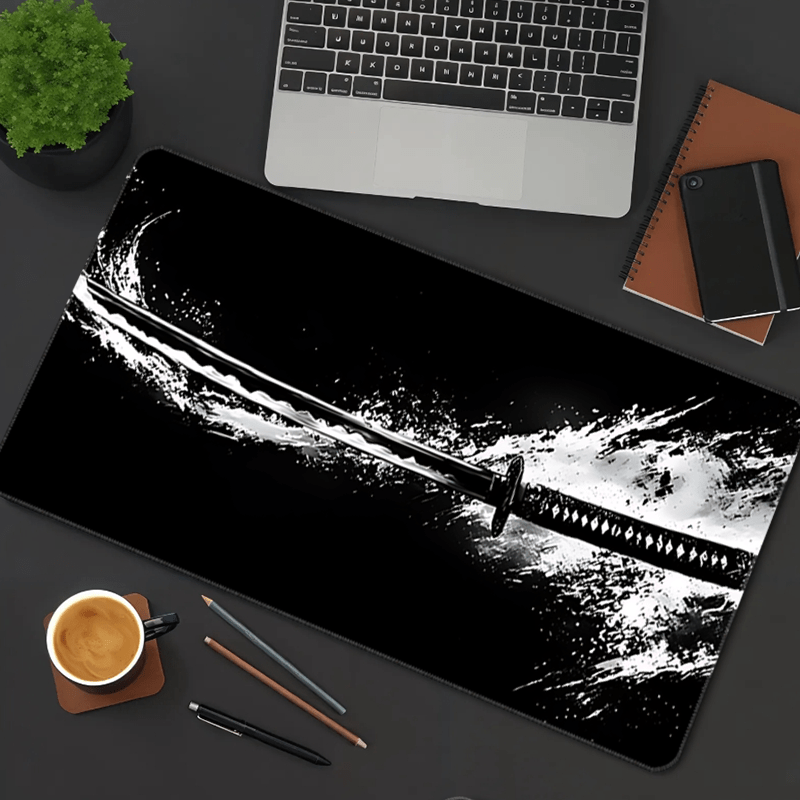 Acheter Tapis De Souris De Jeu Carte Du Monde étendu, 1 Pièce, En Tissu Noir, Grand Bord Rouge, En Caoutchouc, Pour Clavier De Bureau