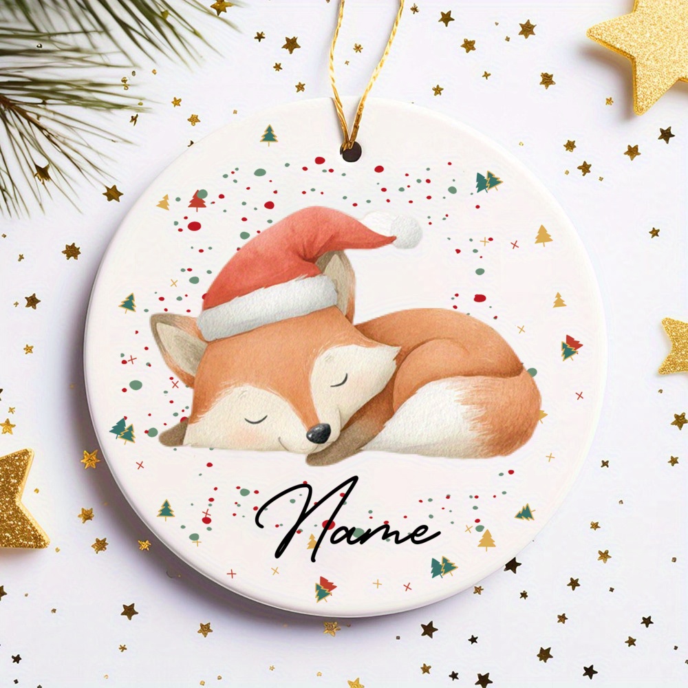 TEMU Personalized Name/date/animal/country Christmas Ornament - Custom & Music /letter "" Round Hanging Decoration For Tree & Home - Suitable For