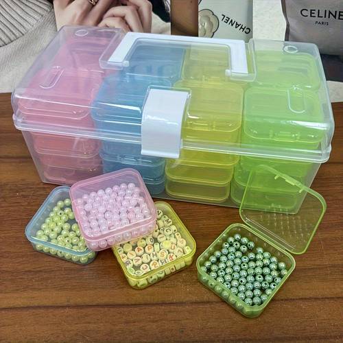 32pcs set plastic storage box diy handmade bead accessory classification box multi functional portable storage box jewelry and nail bead decoration sorting box home storage supplies handmade sewing supplies storage craft organization compact storage box stackable organizer sturdy construction lightweight storage accessory organizer craft enthusiasts