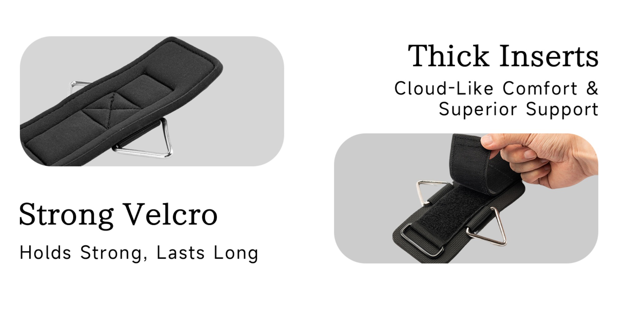 D-Ring Wrist Cuffs, Neoprene-Padded Wrist Wraps for Weightlifting, Wrist Straps for Cable Equipment