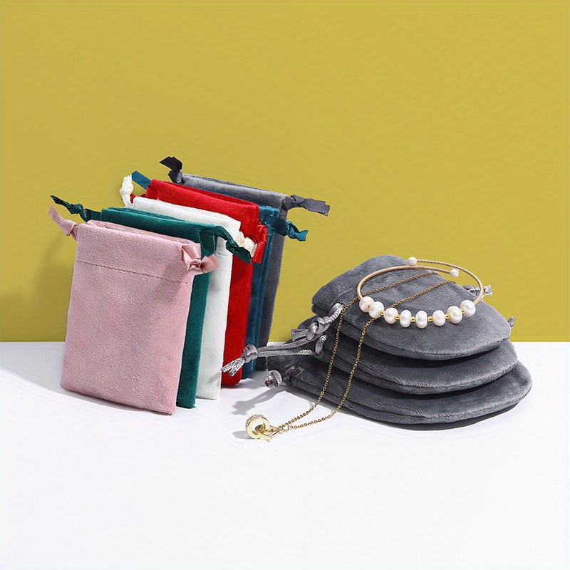 Custom 15/30/60 Oval Drawstring Flannel Jewelry Bags