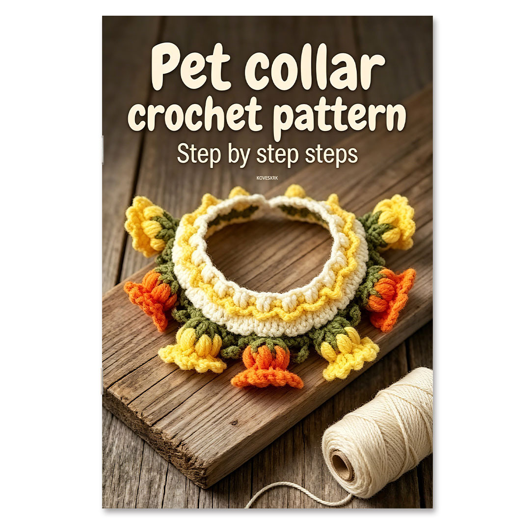 TEMU 1pc | 6 Pet Collar Crochet Pattern Manual | Natural | 5.5*8.3 Inches | And For Easy Understanding | You Enhance Your Pet' Style | Gift For