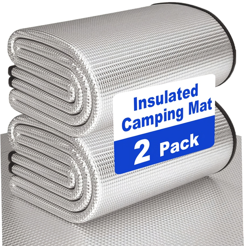 TEMU 2pcs High-quality Insulated Camping Mats - 78.0-inch Extra-large Size, Durable Aluminum Foil And Epe Fabric, Lightweight And Foldable Outdoor