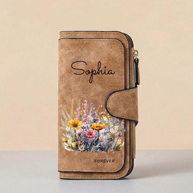 TEMU de mujer personalizada - //Texto personalizados - tú mismo / la tuya propia con relieve 3D / Texturizada, múltiples ranuras para tarjetas, de PU