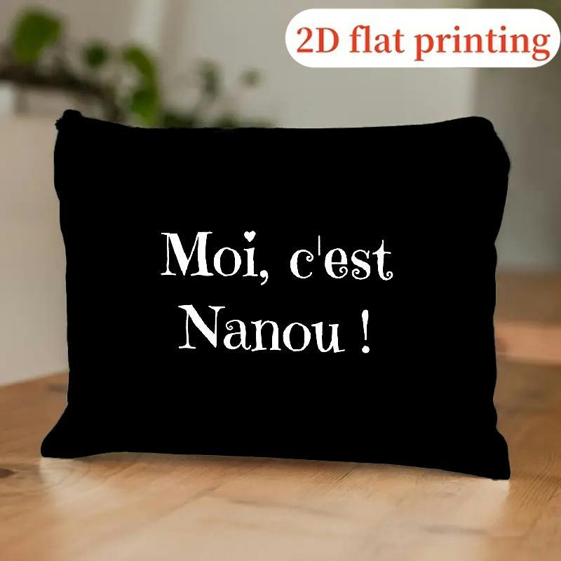 TEMU 1 pièce HQL20260319035 Moi C'est Sac de Voyage Portable Imprimé Typographie Rétro Années 80, Trousse de Toilette à Fermeture Éclair, Trousse de
