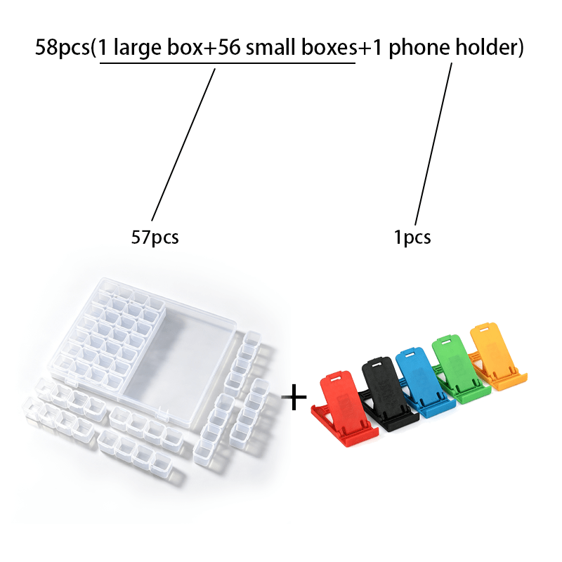 TEMU 58pcs Boîte et 56 Compartiments Boîte de Rangement de Bijoux Transparente, Boîte de Rangement Multi-Compartiments , Boîte de Rangement pour