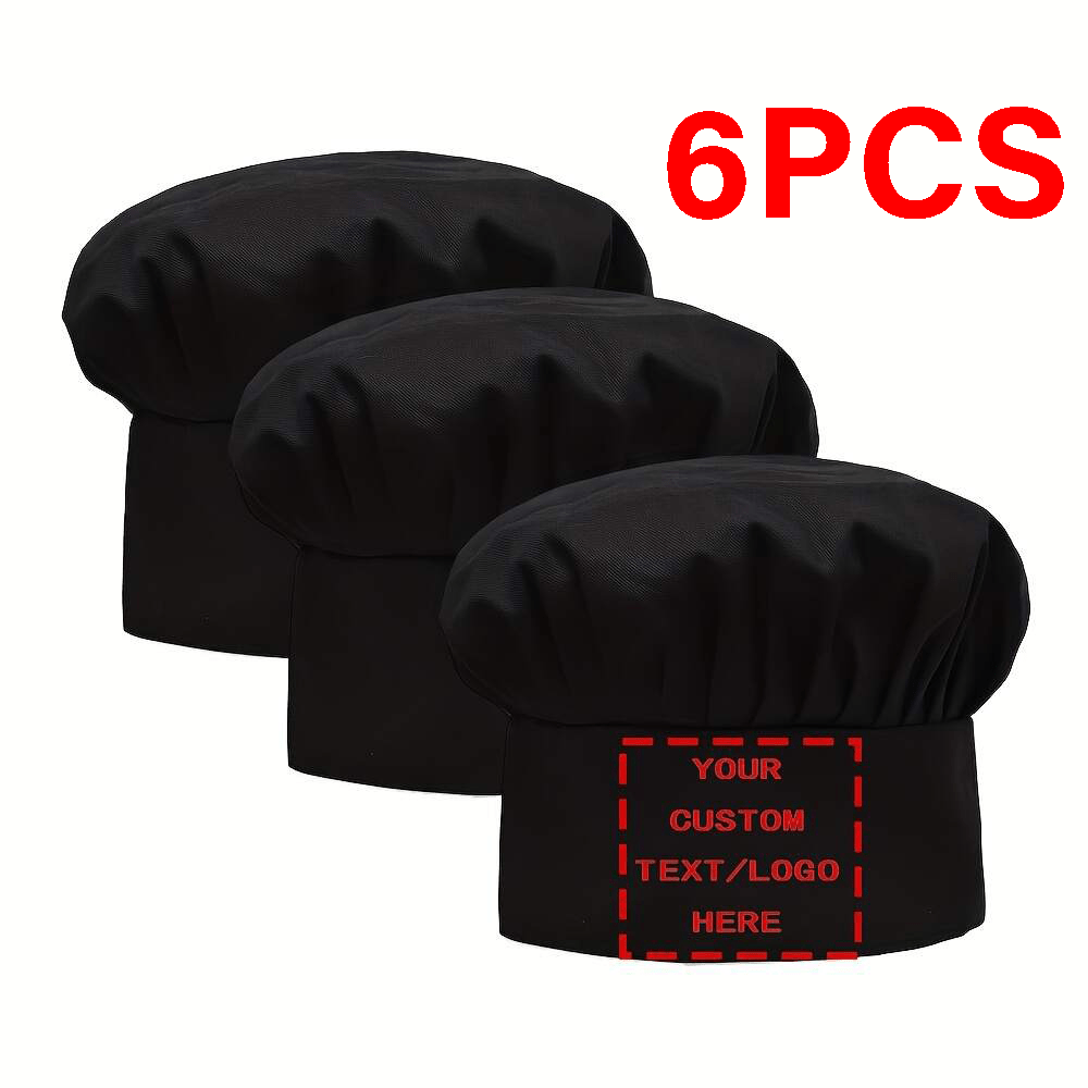 TEMU Lot de 6 toques de chef réglables, personnalisables avec des images ou du . Ces toques de cuisine dotées d'une respirante, de fermetures