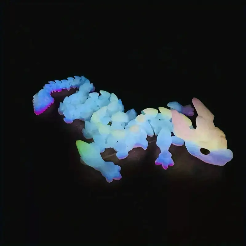 3d printed glow in the dragon statue multi jointed articulated body random colored eyes durable plastic home decor desktop art display unique birthday xmas gift for teens adults 14 Product details 5