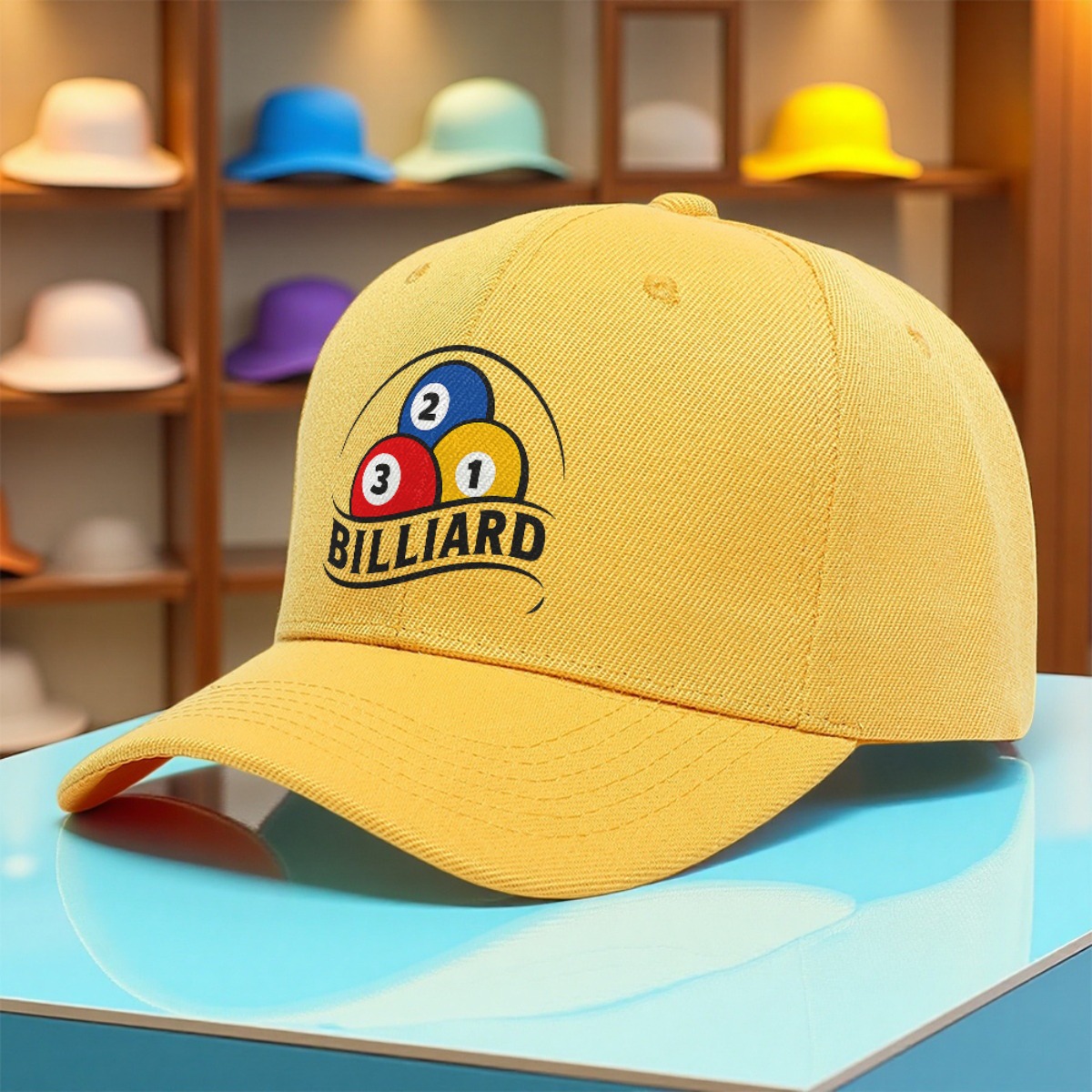 item picture 1pc with billiards double layer   design bil baseball cap unisex polyester   fashion   adjustable breathable lightweight seaside beach fishing daily matching   style