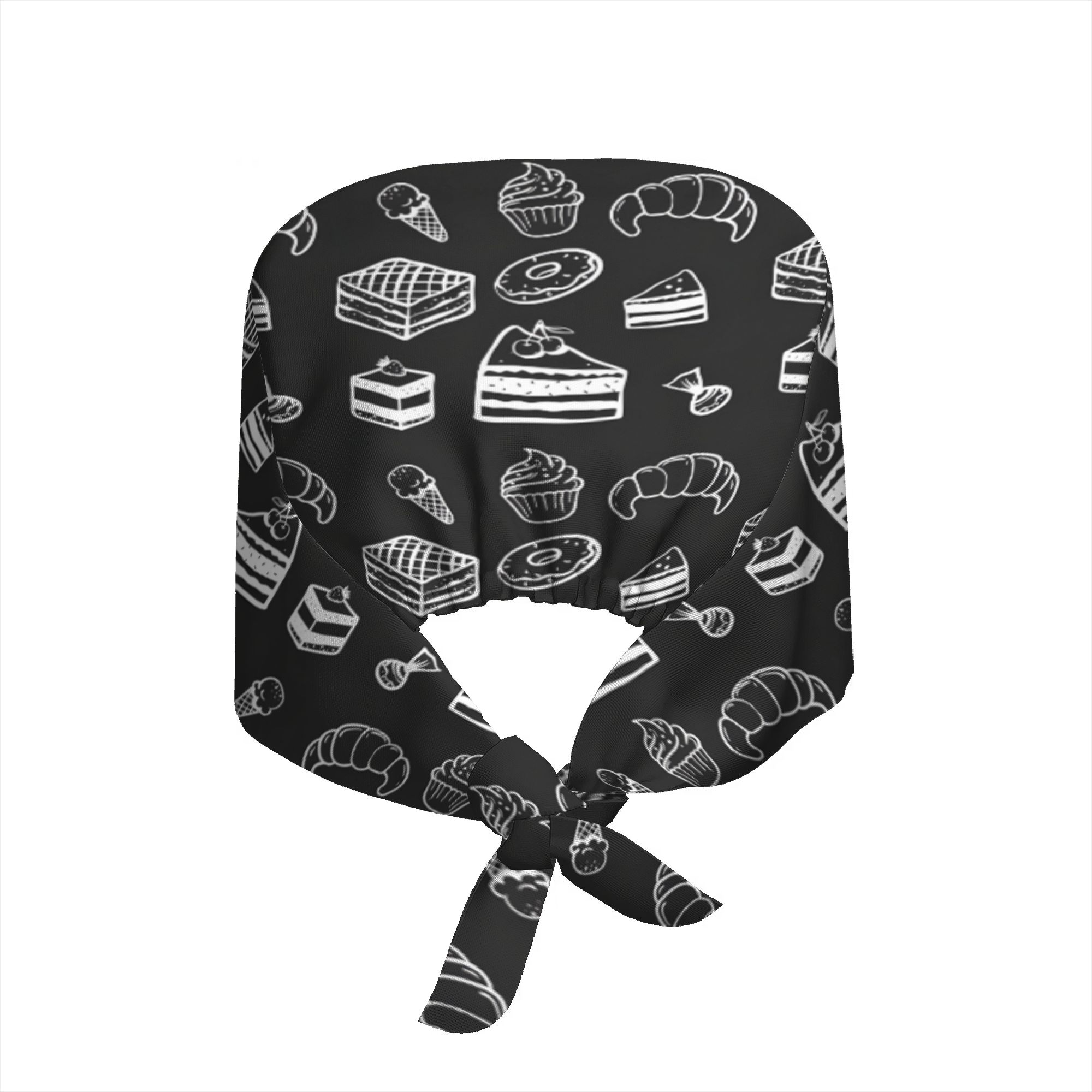 TEMU 1pc Bread Cake Stylish Printed Work For - Lightweight Comfortable Adjustable Skull , Tie-back Hat, Chef Cooking , Floral Shops , Gift, Spring