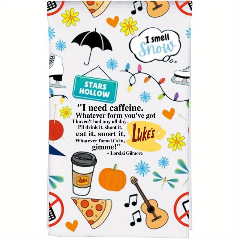 

Gilmore Girls Inspired Kitchen Towel - 18x26 Inch, Polyester, Absorbent & Machine Washable, Perfect Gift For Fans Of And , Kitchen Towels Hand Towels, Says, Coffee Towel, Tv