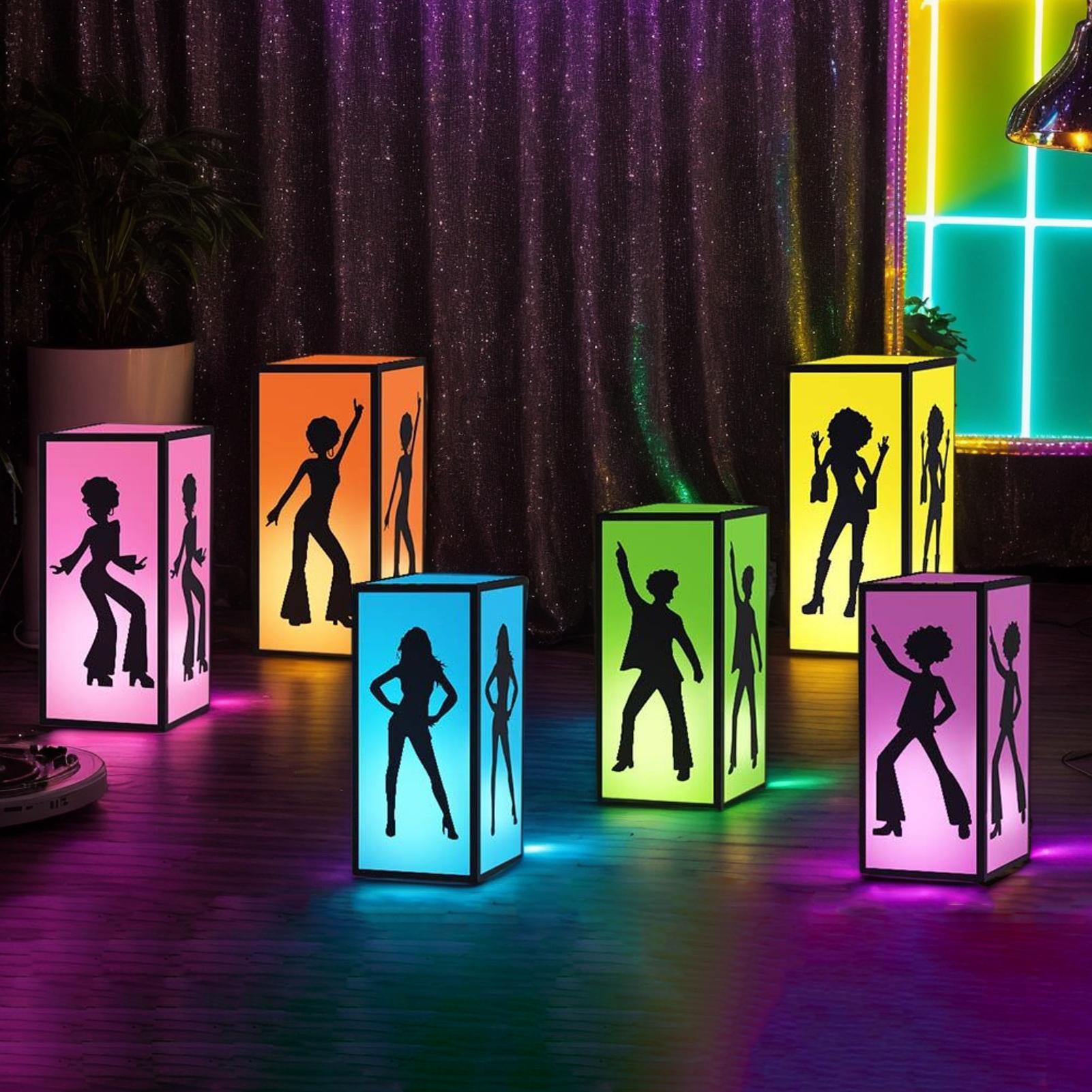 6pcs set   retro desktop decoration table paper centerpiece for birthday   night party themed event   bedside