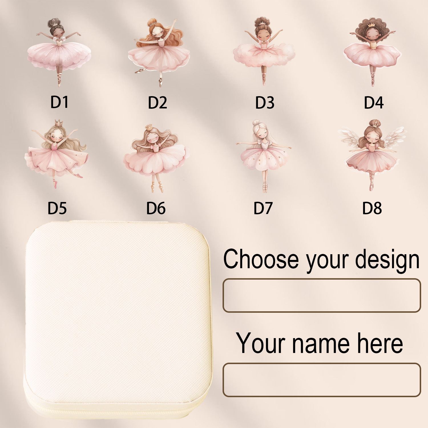TEMU Personalized Name Jewelry Box With Dancing Design, Bridesmaid Travel Jewelry Case, Custom Name Bridesmaid Proposal Gifts, Gift For Her, Birthday