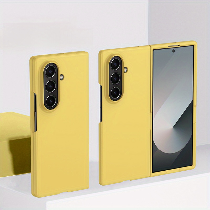 TEMU Phone Case - Easy Solid Color Folding Case Suitable For Foldable Screen Protective Cover For Galaxy 5 4 3 Full Coverage Anti-drop Phone Case
