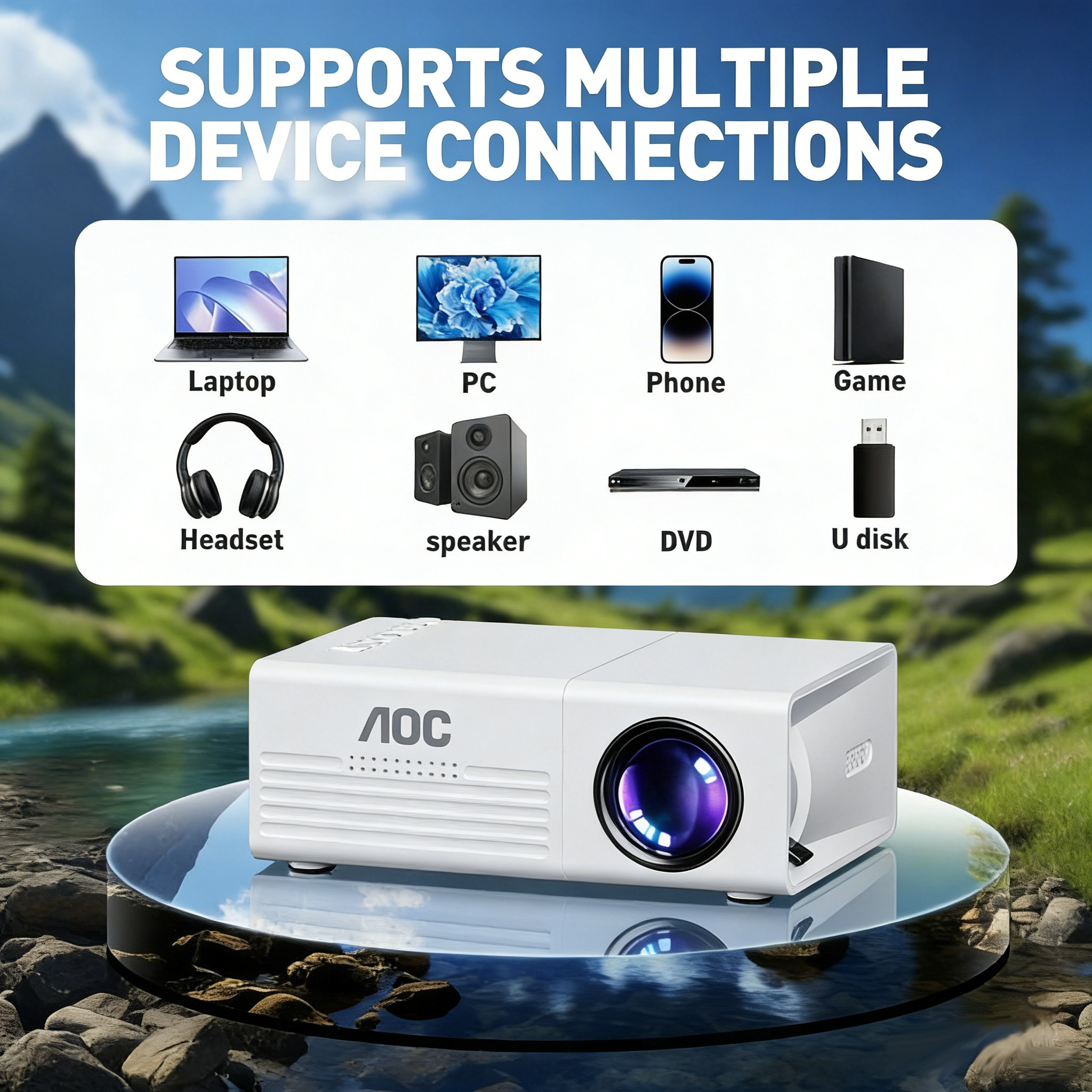   mini projector suitable for bedroom home theater projector eu plug portable movie projector compatible with tv stick smartphone ps4 usb remote included hd mini projector supports 1080p local resolution 240p movie projector
