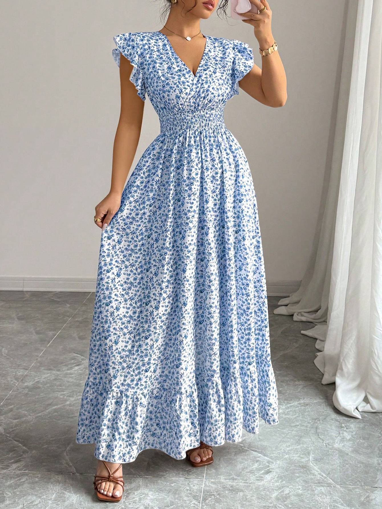 blue plus size dress sold on Temu United States