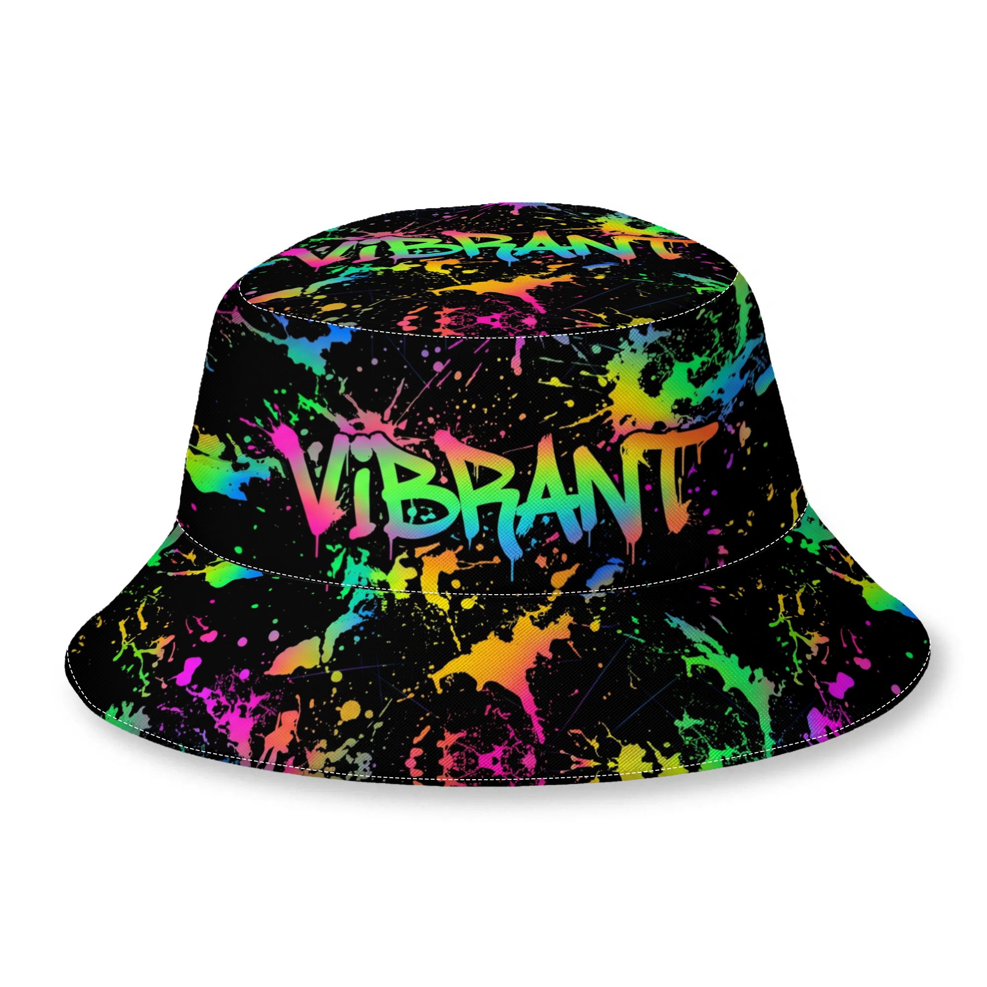 TEMU 1pc Neon Paint Splatter Bucket Hat - Neon Color, Sporty Unisex Suitable For , Trendy For Travel, Parties, Festivals, Casual Wear With Neon