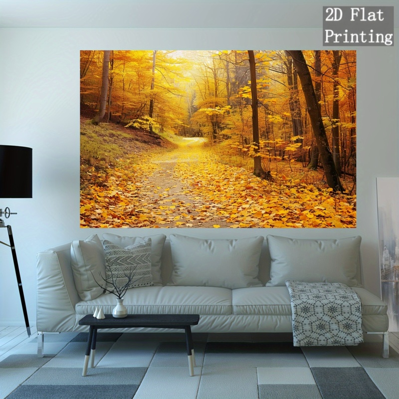 2D Autumnal Forest Photo Backdrop for Thanksgiving Decorations