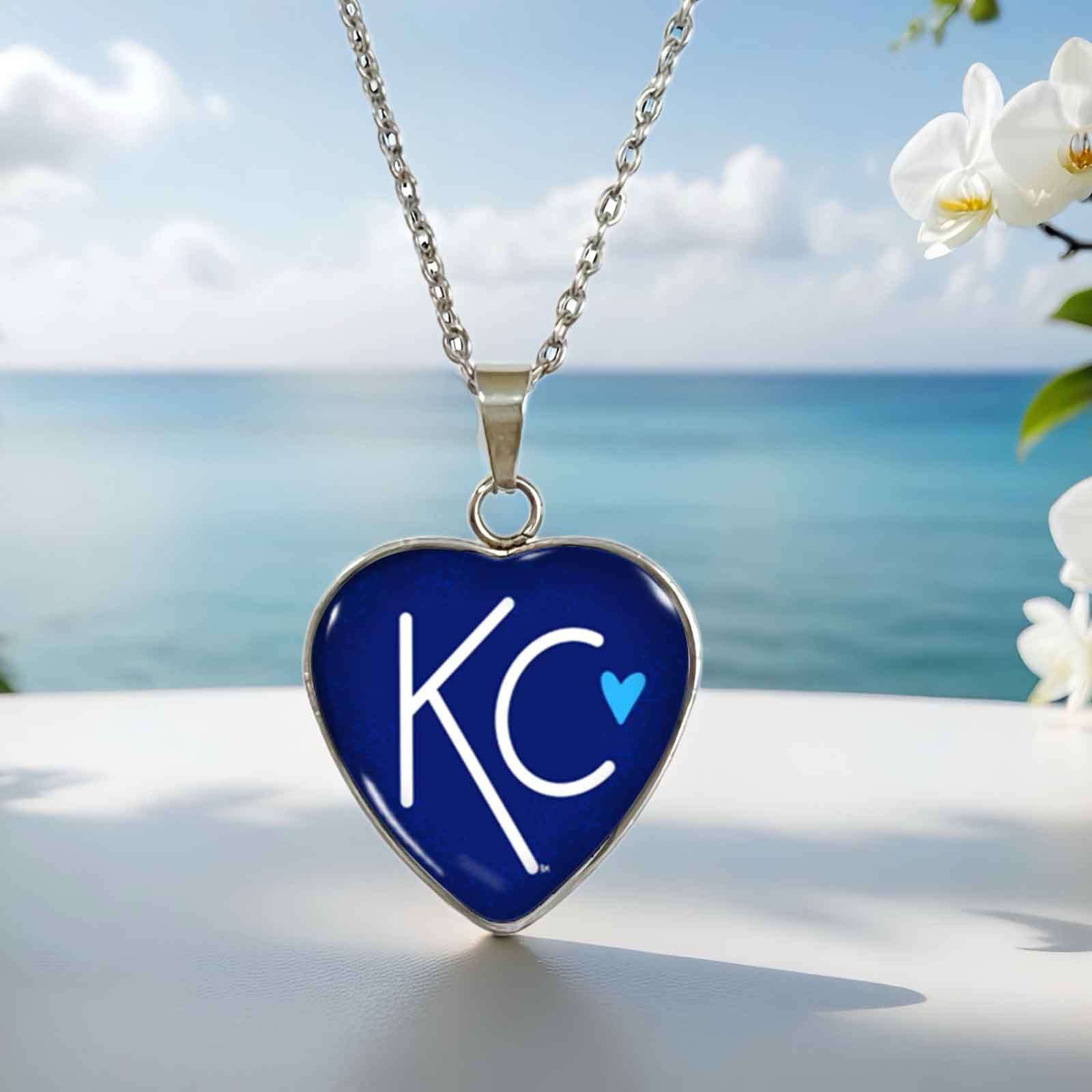 TEMU 1pc Elegant Kc Red And Blue Pendant Necklace, A Unique And Sports Cheer Parties
