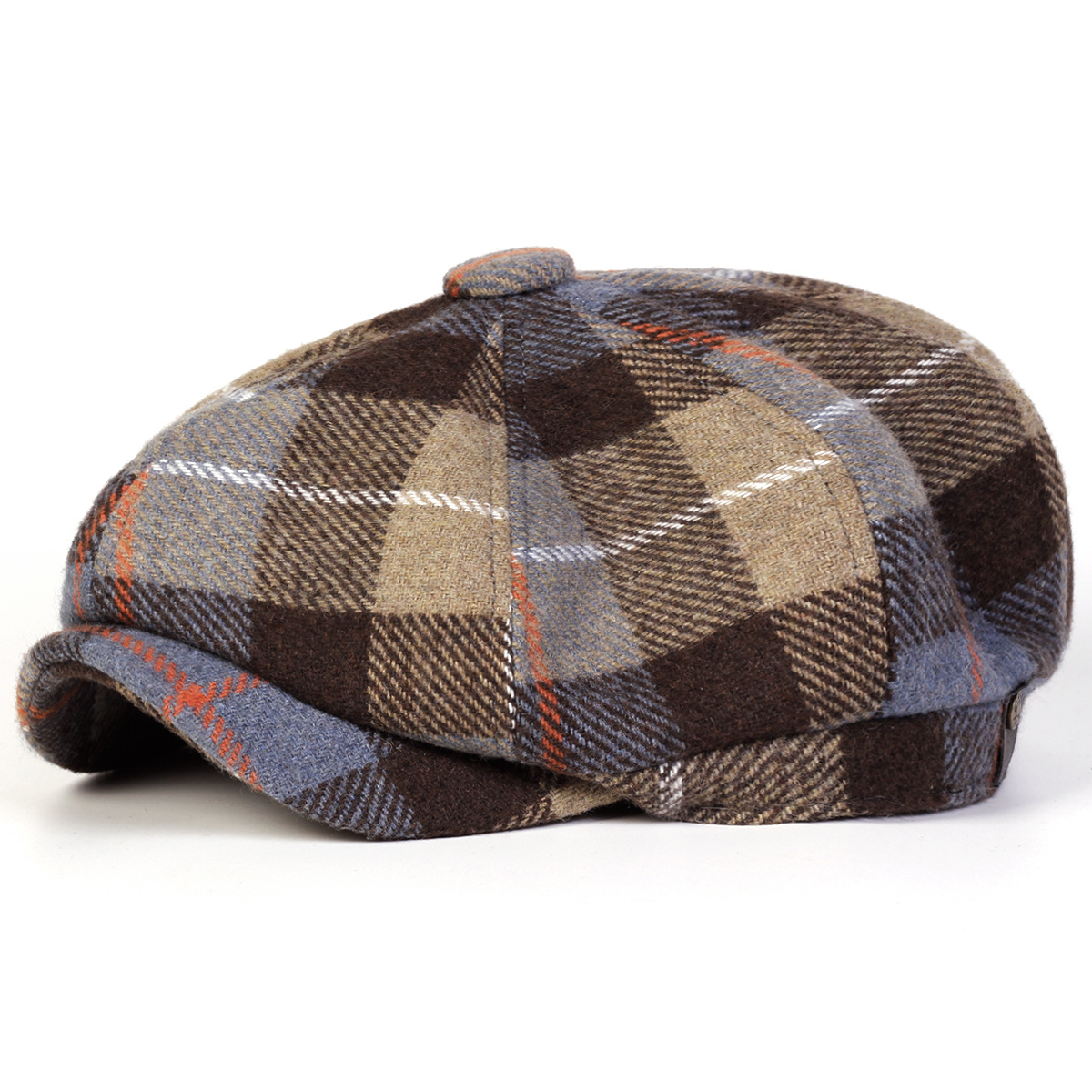 TEMU 1 Men's Plaid Beret, Fashionable Octagonal Hat, Outdoor Warm Casual Hat, Suitable For Autumn/winter , Travel, And Seaside Parties