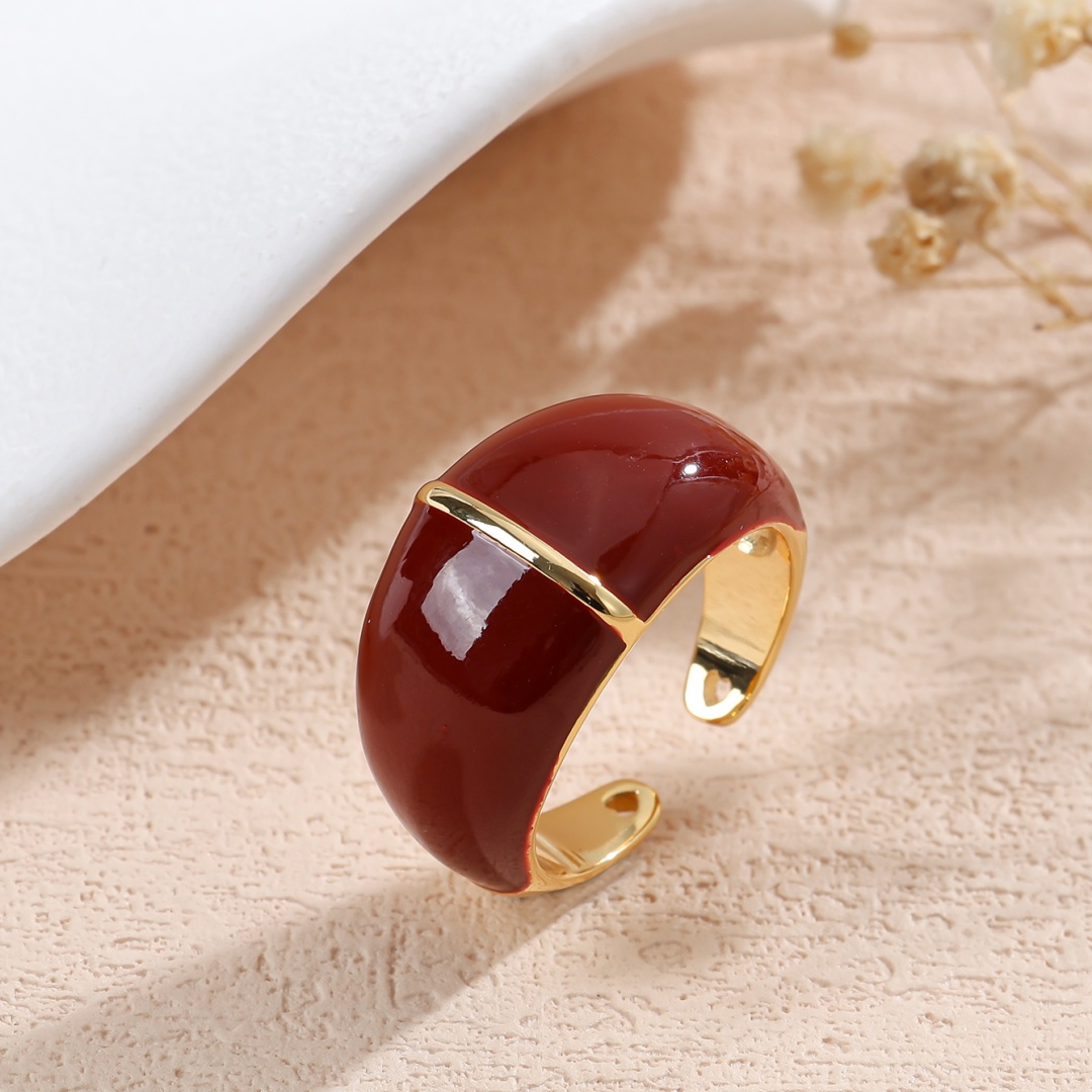TEMU A Oil Art Ring With A Luxurious And Exquisite Design - Adjustable Open Style, Suitable For Daily Wear And Parties For Women, Perfect As A Gift