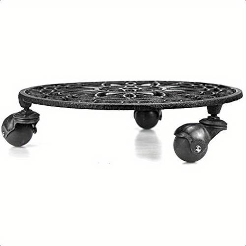 cast iron plant stand caddy plant pot with heavy duty wheels indoor planter trolley casters rolling tray coaster