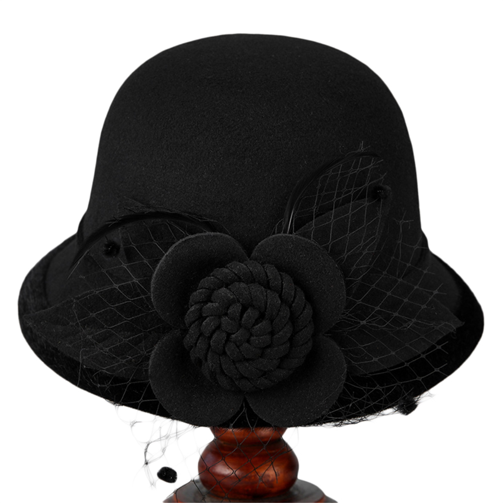 slim fit dress slacks Fall Winter Ladies Black Dress Hat| Shenor Collections