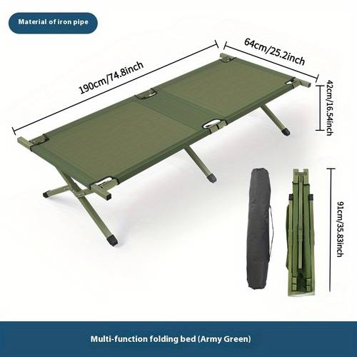 portable folding bed single outdoor camping cot designed for durable military green fabric and an suitable for outdoor camping hiking backpacking and office specifically designed for four