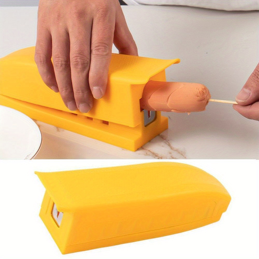 Coupe-Hot-Dog Multifonction 6-en-1 – Tranche Saucisses, Bananes, Fruits Uniformément En Un Geste