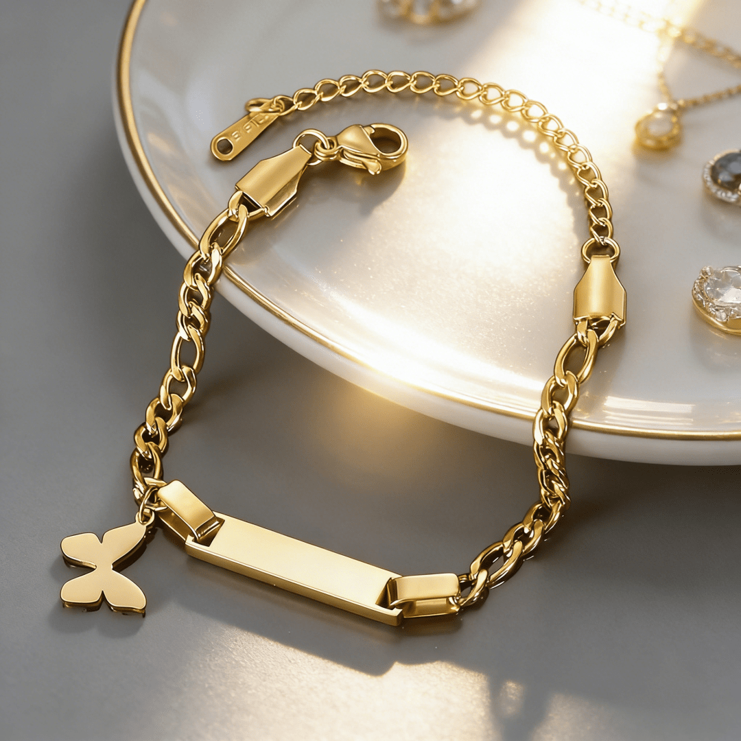 TEMU 1pc Custom Engravable Pendant Bracelet Suitable For, Personalized Name/date/message, Diy,, Valentine's Day, Bracelet For Casual Attire & Special