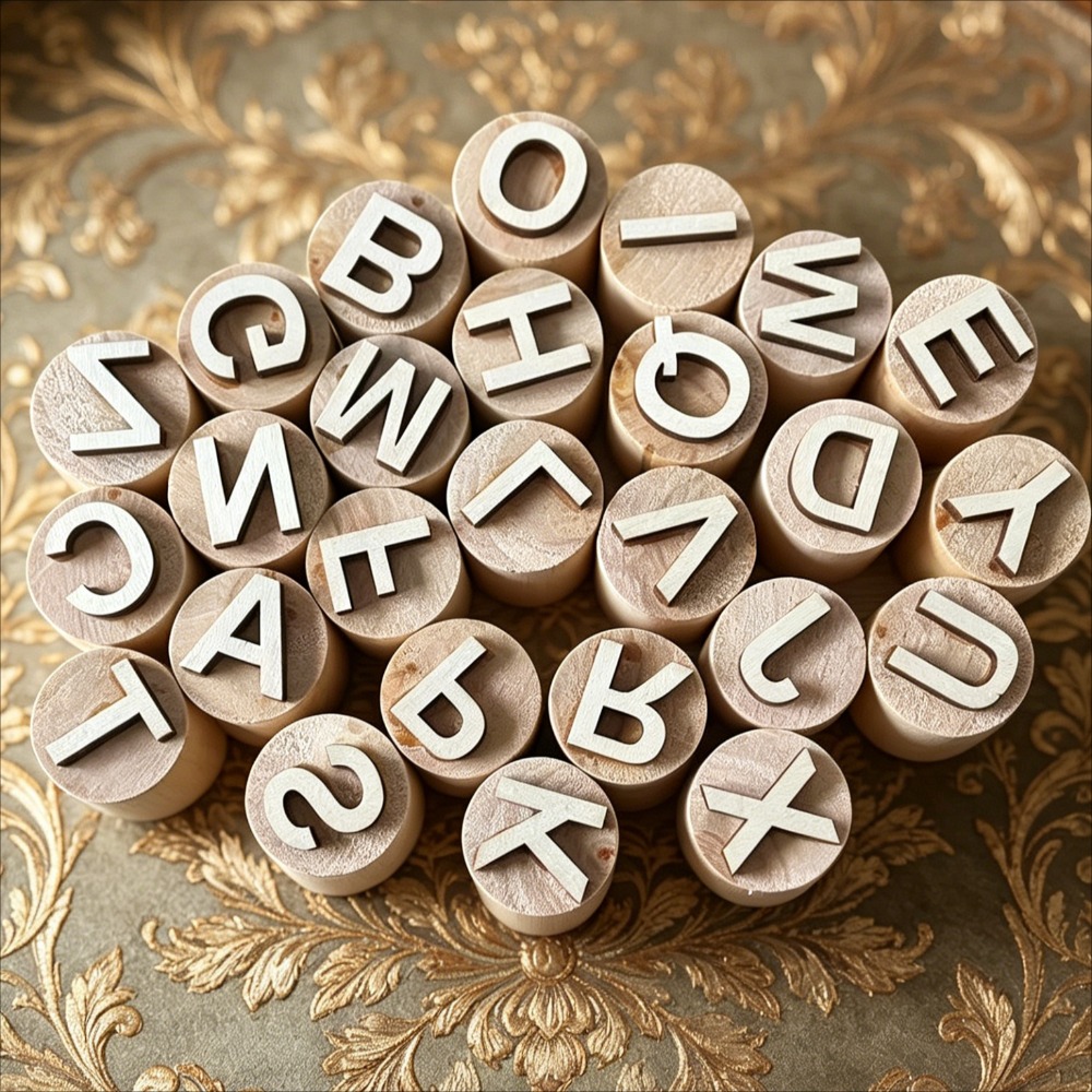 TEMU 26pcs Wooden Letter Stamp Set A-z Wooden Clay Stamps