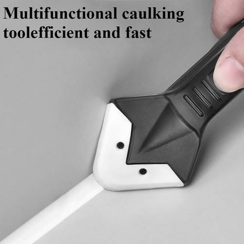 6pcs set with 5pcs replacement heads plastic grout tool and stainless steel blade multi functional seam removal kit suitable for bathroom kitchen floor window sink joint frame sealing putty scraper mop high quality grout knife scraper