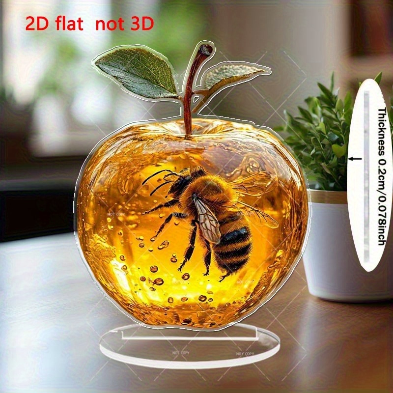 TEMU 2d Flat Design, A Bohemian Bee With Decoration - No , Transparent Background - Home Office, Living Room, Bedroom Decor - Unique Housewarming Or