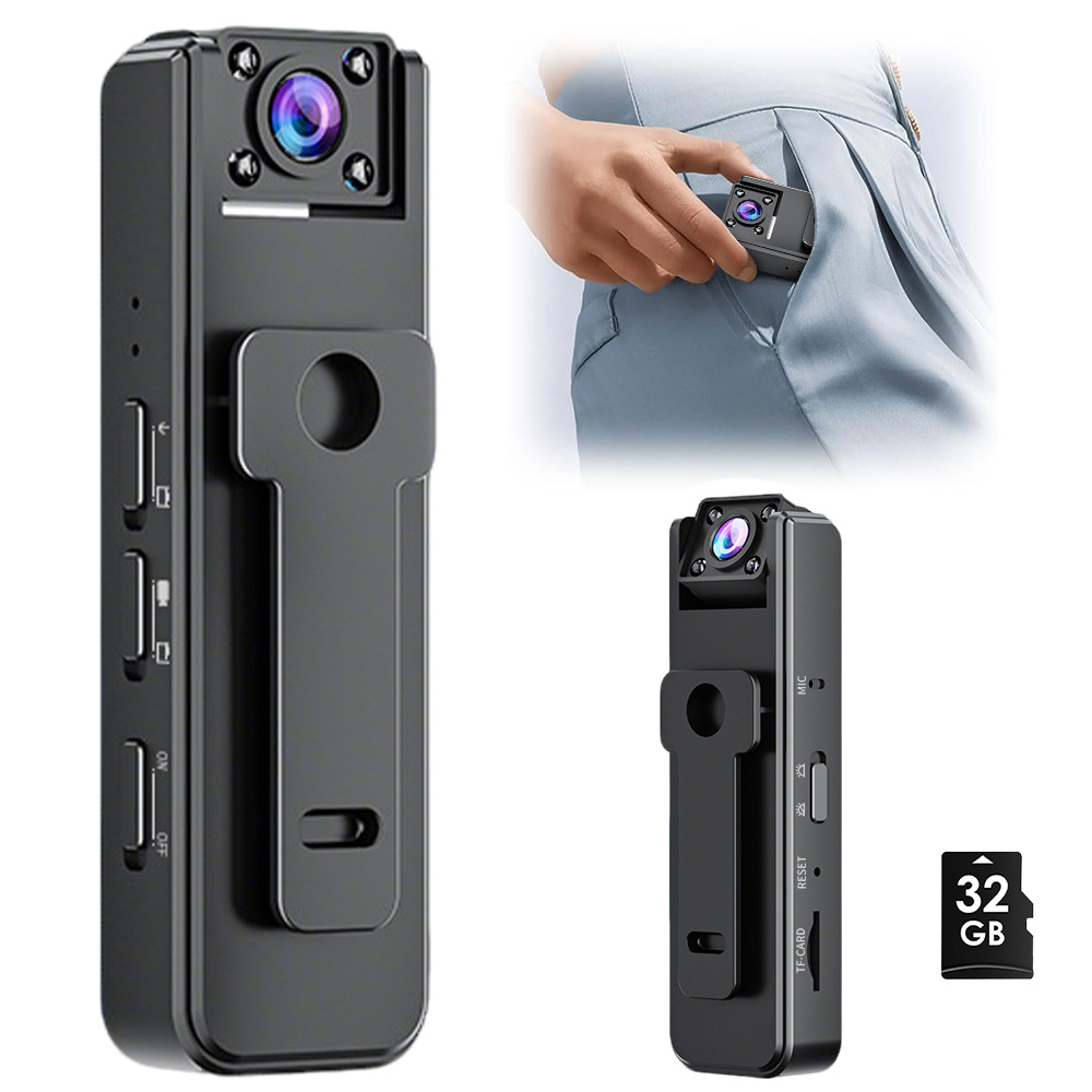 TEMU High-definition Body Camera With 32g Memory Card, Premium Portable Wearable Video Recorder For Travel, Cycling, And Outdoor Safety