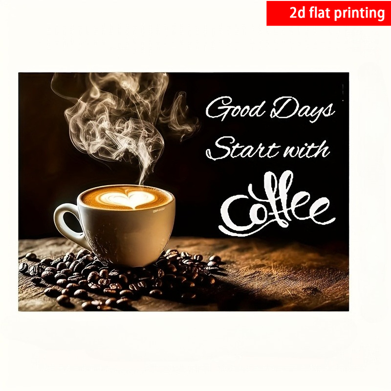 TEMU 2d Flat Printing, 1pc, Absorbent Placemats With Coffee Cup Pattern Print, Multi-functional, Suitable For Washing Machine, Dryer, Mouse Pad,