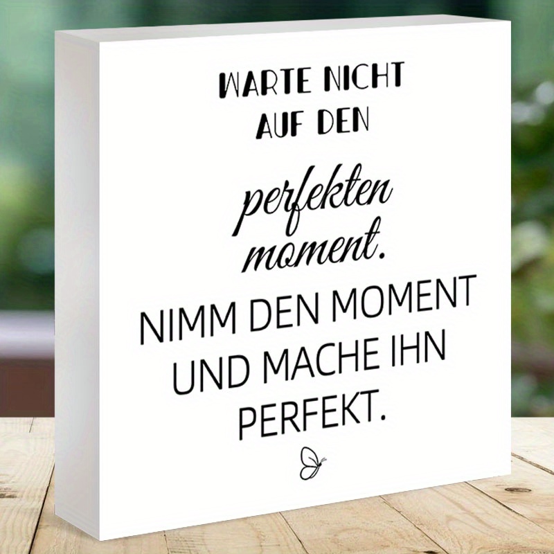 German Inspirational Quote Pvc Sign - "don't Wait For The ..." Motivational Decor For Home Office/gym/bedroom/desk, Encouragement Gift, Self-care & Positivity Wall Art, Motivational Desktop Art
