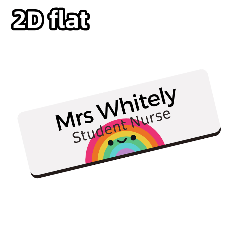 TEMU 2d Fully Customizable Acrylic Name Badge - Personalized Background Image And Text Lapel Pin For Professional, School, Or