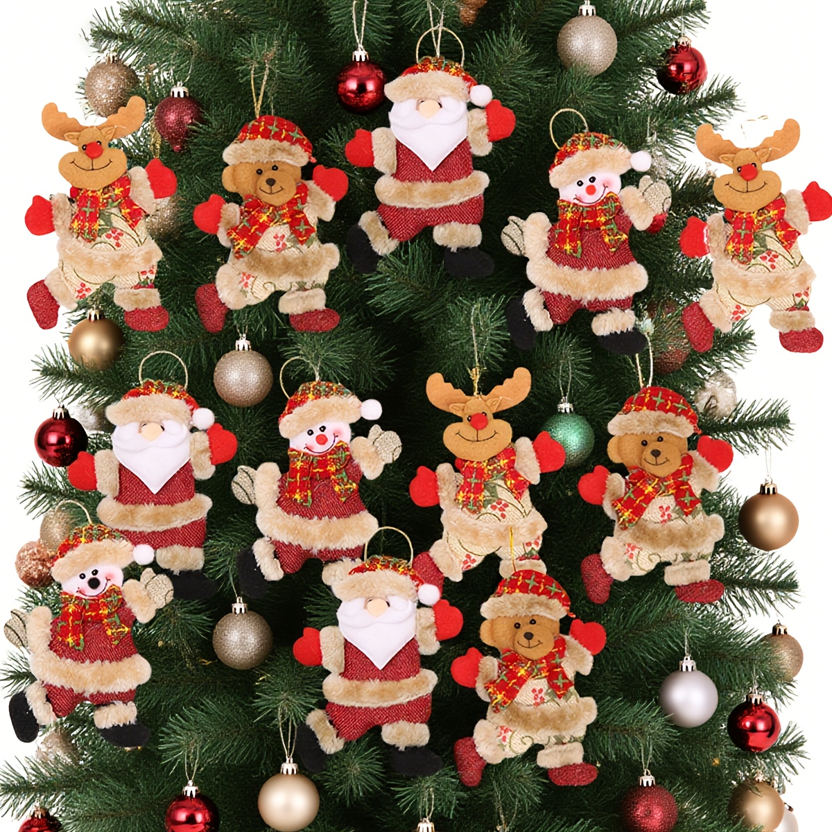 TEMU Tree Decoration Ornaments, Theme Dancing Santa, Snowman, Reindeer, Bear Ornaments Gifts, Diy Christmas Ornaments, Tree Ornaments Christmas,