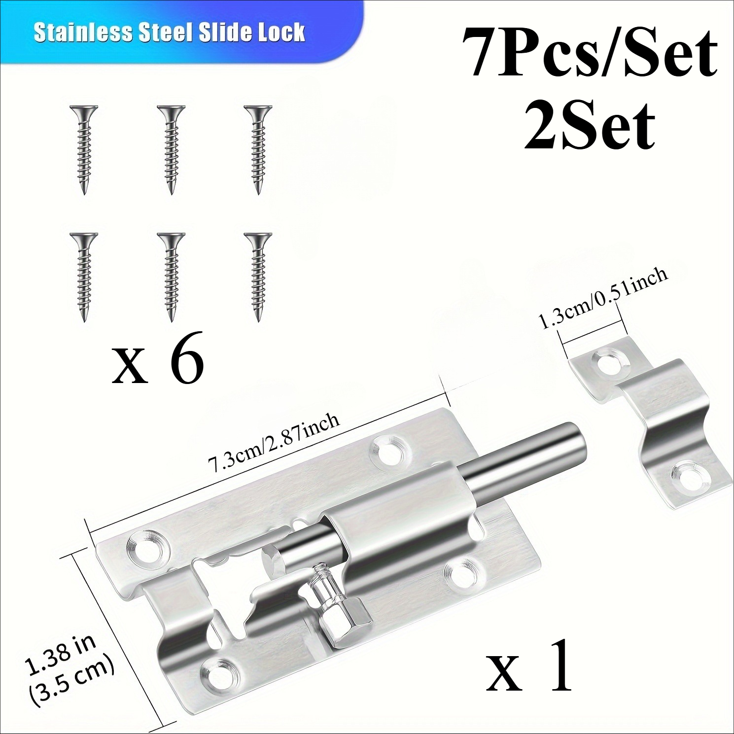 E-shop 14-teiliges Set (2 Verschlüsse 12 Montageschrauben) Hochbelastbare tonnenförmige Verschlüsse aus Edelstahl, gebürstete Oberfläche,
