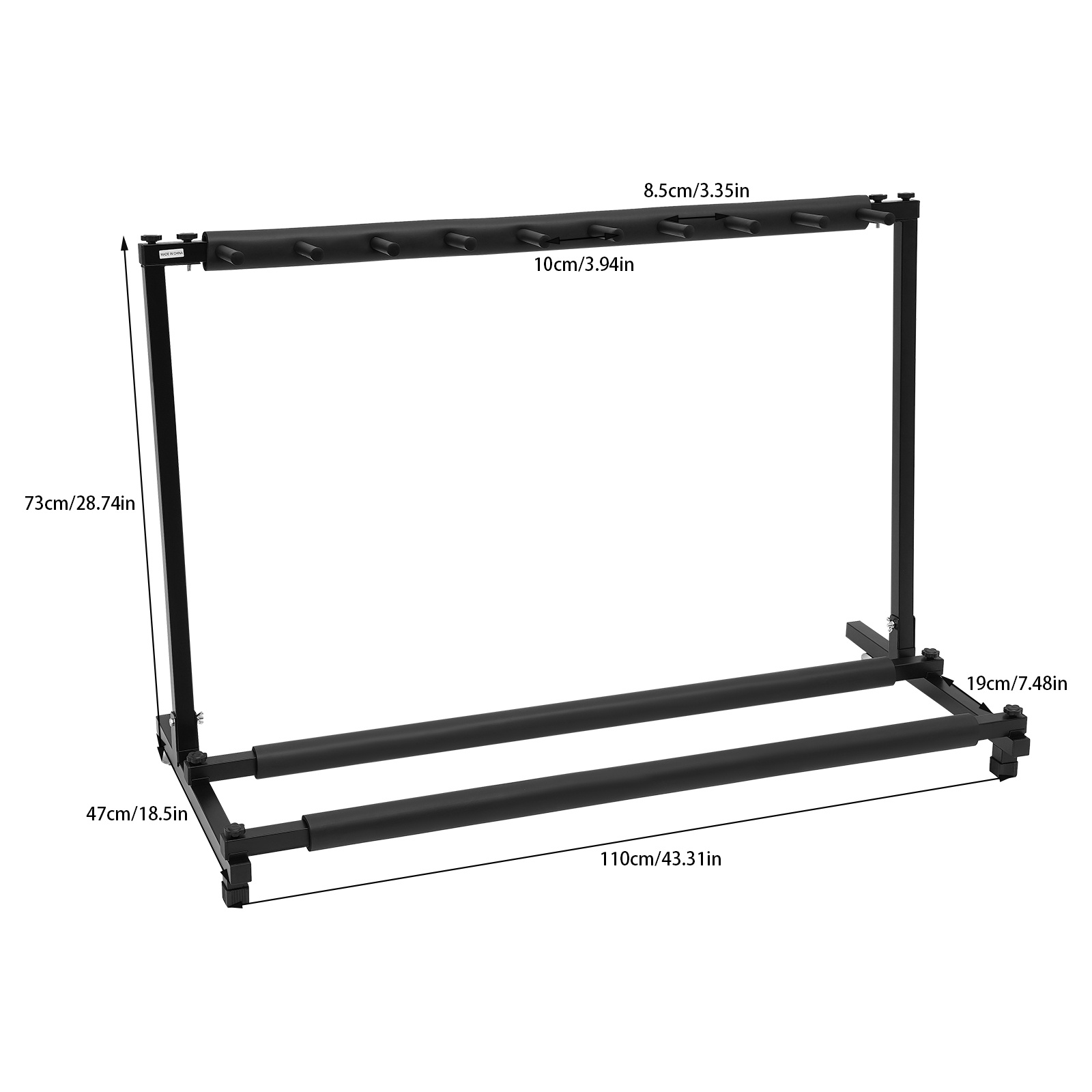 TEMU 1* Support de guitare noir, adapté au stockage et à l' des guitares électriques et des basses électriques, 110*47*73cm/43.31**28.74 pouces,