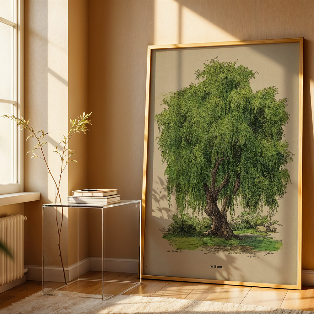 TEMU 2d Flat, Botanical Style Wall Arts Posters Green Canopy Canvas Prints Nature Scene Wall Decor Canvas Art Print For Living Room Bedroom Study