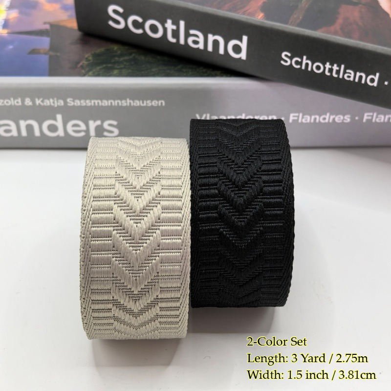 TEMU 2 Rollen insgesamt, Länge, 1,5 Zoll breit, minimalistisches einfarbiges -Jacquard-Gurtband, weich & langlebig, mehrere Farben erhältlich, ideal