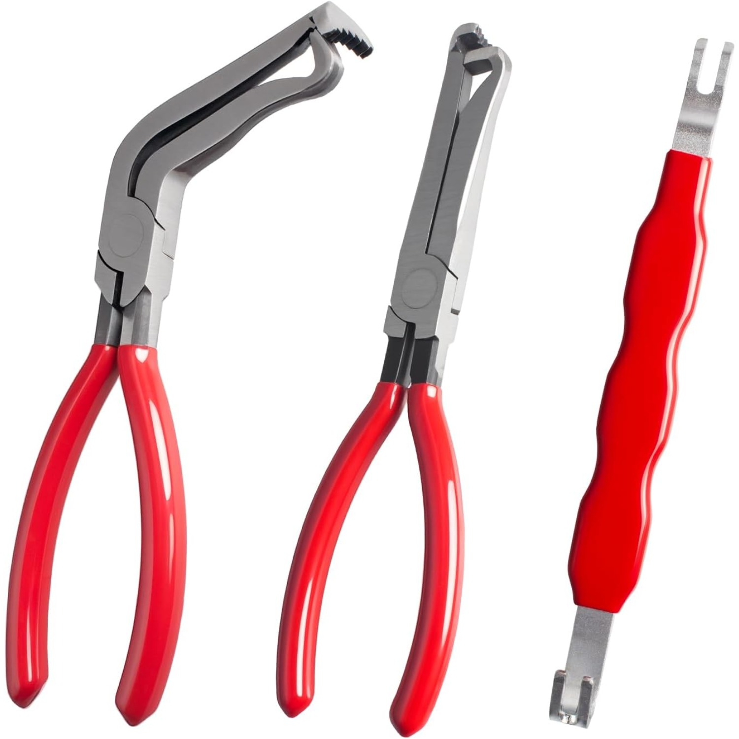 TEMU Set Of 4 Electrical Disconnect Pliers Designed For Automotive Use, Including Tools For Unplugging Electrical Connectors, Separating Connectors, And Handling Hose Clamps.