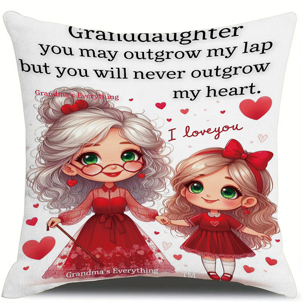 TEMU Single Piece Cover For Sisters Featuring A Design That Celebrates Granddaughters, Equipped With A Zipper For , Suitable For Modern Home